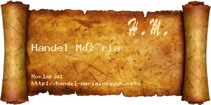 Handel Mária névjegykártya
